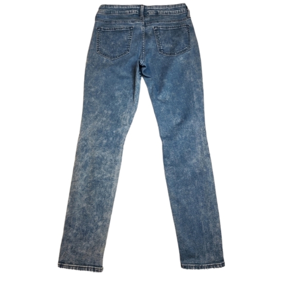 Old Navy Womens 6 Jeans Denim Mid-Rise Acid Wash The Rockstar Distressed Retro - Picture 3 of 4